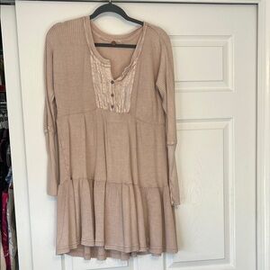 Free People Thermal Long-Sleeve Tunic Dress